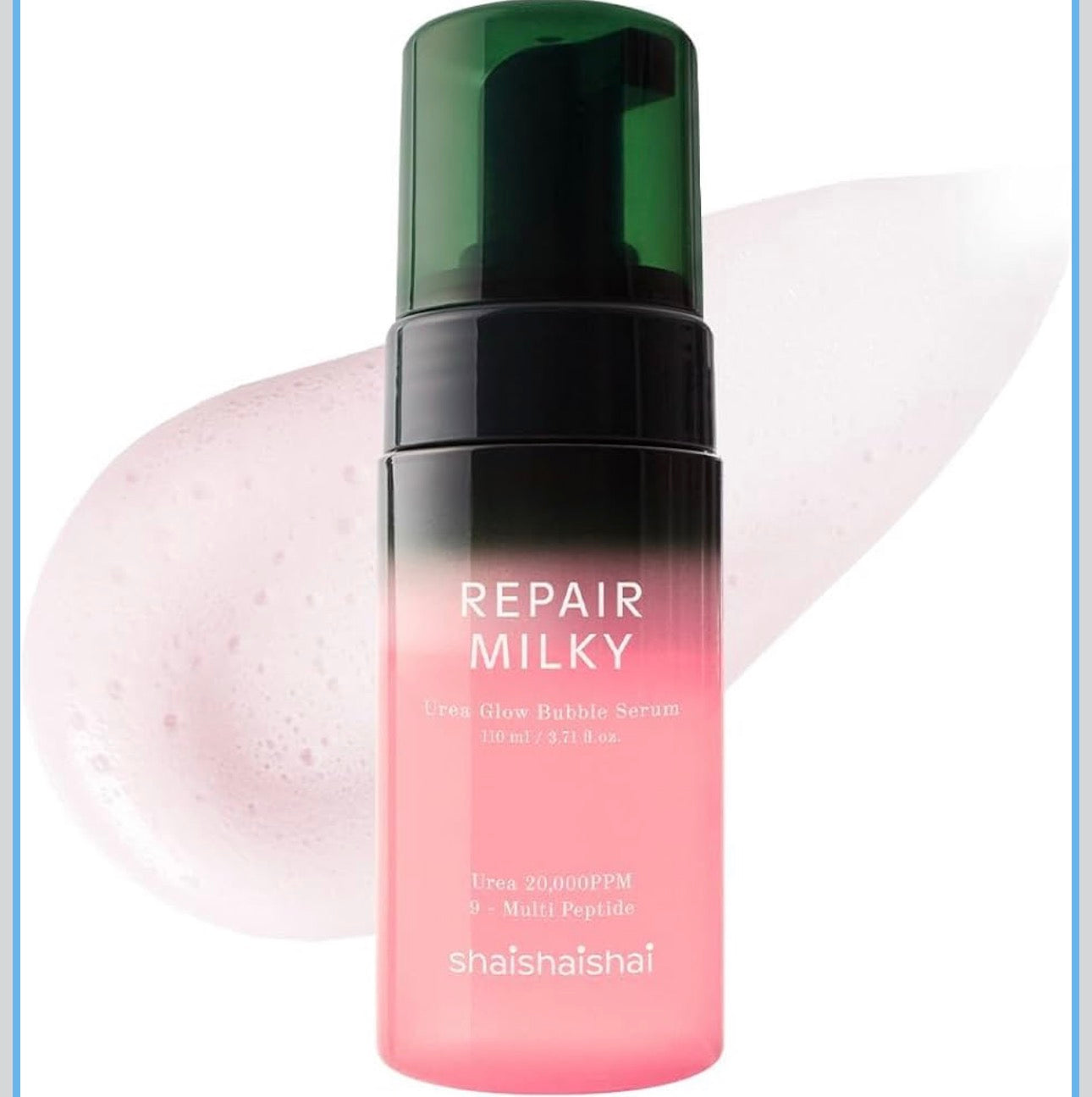shaishaishai Repair Milky Urea Glow Bubble Serum, Gentle Glow Serum with Peptides, collagen bubble moisturizer, milky glow, Korean Skincare, 3.38 Fl Oz