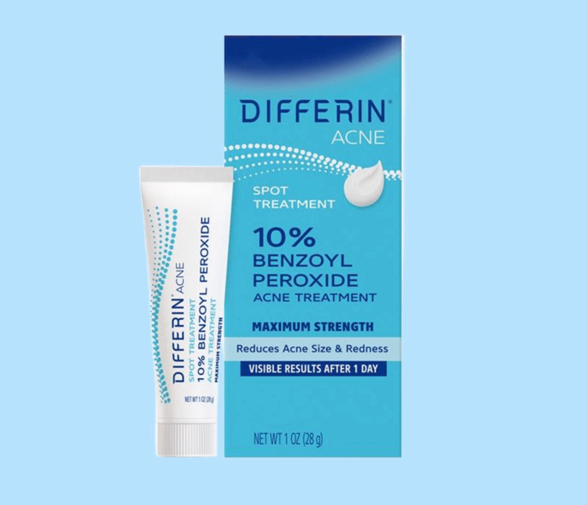 Differin 10% Benzoyl Peroxide Spot Treatment has the strongest over-the-counter (OTC) strength concentration without a prescription.