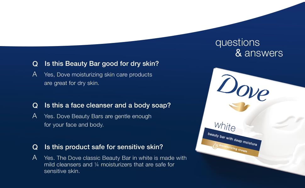 Dove Beauty Bar More Moisturizing Than Bar Soap for Softer Skin, Fragrance-Free, Hypoallergenic Beauty Bar Sensitive Skin With Gentle Cleanser