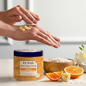 Dr Teal's Shea Sugar Body Scrub, Citrus with Essential Oils & Vitamin C