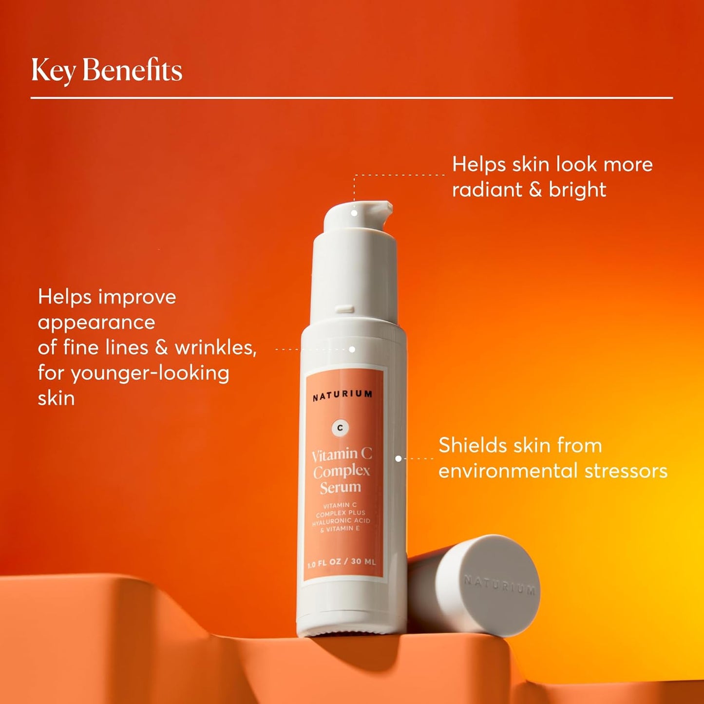 Naturium Vitamin C Complex Face Serum, Anti-Aging Facial Treatment with Hyaluronic Acid & Vitamin E