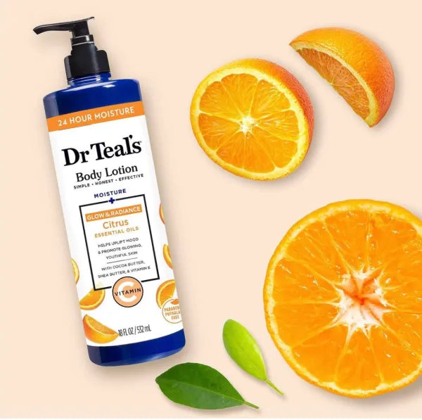 Dr Teal's Body Lotion - Moisture Plus - Radiant Citrus Essential Oils and Vitamin C