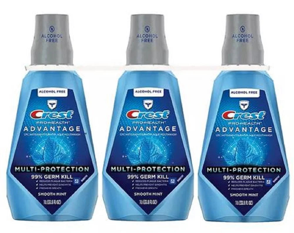 Crest Pro-Health Advantage Mouthwash, Alcohol Free, Multi-Protection, Smooth Mint