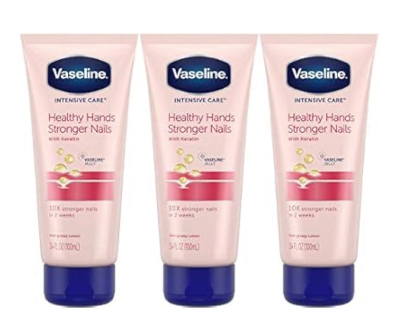 Vaseline Intensive Care Healthy Hand Stronger Nails Lotion, 3.4 Fl Ounce (Single)