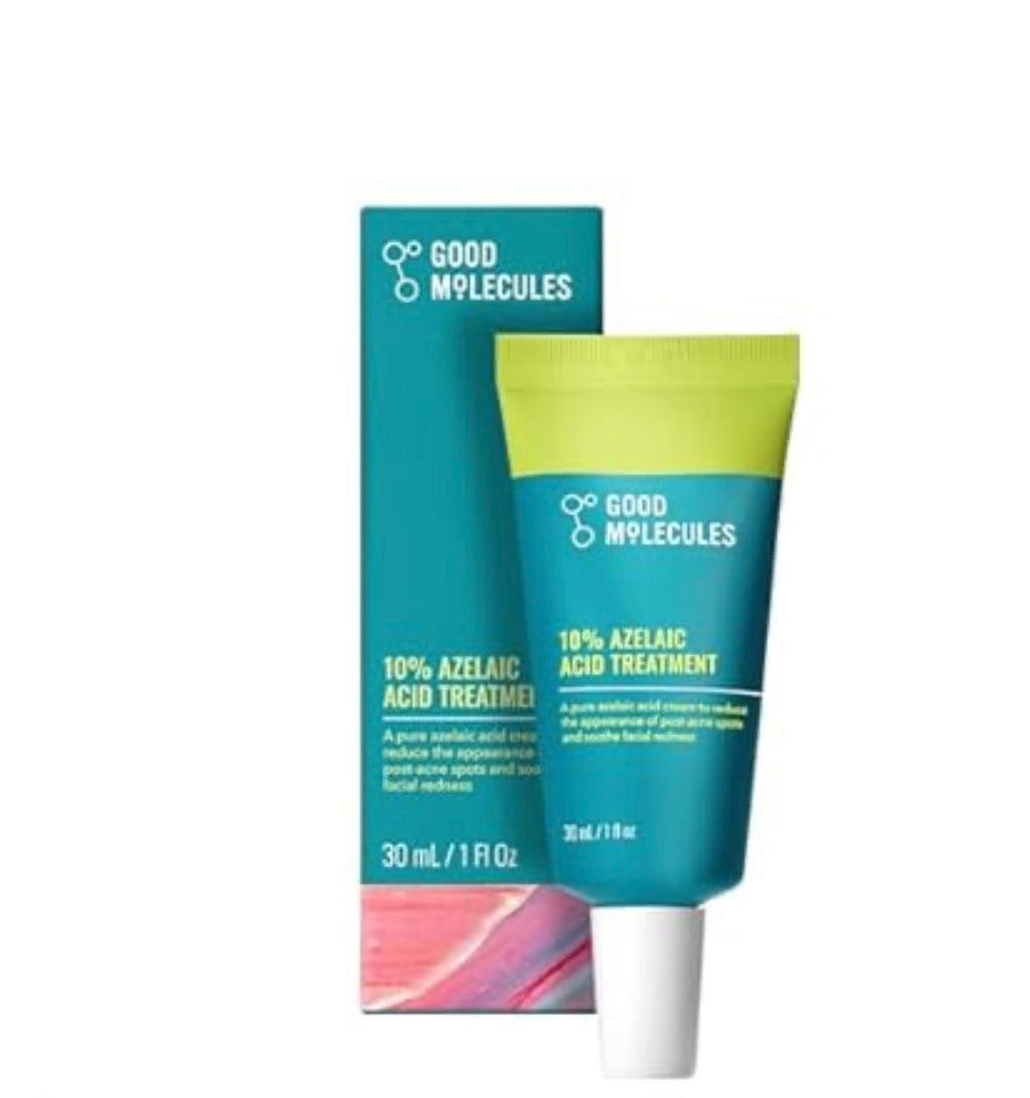 Good Molecules 10% Azelaic Acid Treatment for Face Soothing Formula for Facial Redness & Uneven Tone Brightens Dark Spots & Refines Texture Vegan & Fragrance-Free Skincare (30ml / 1.01 fl oz.)