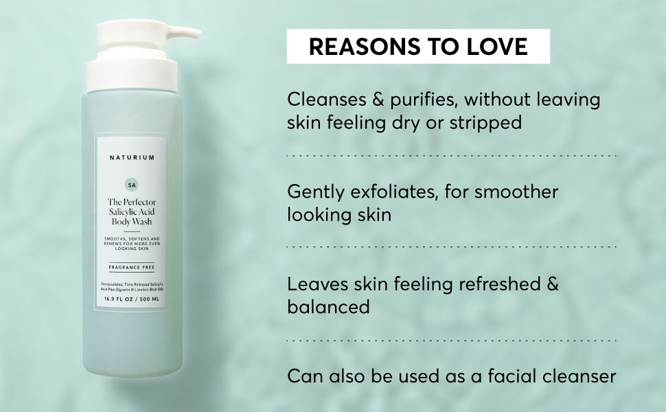Naturium The Perfector Salicylic Acid Body Wash, Gentle & Smoothing Cleanser