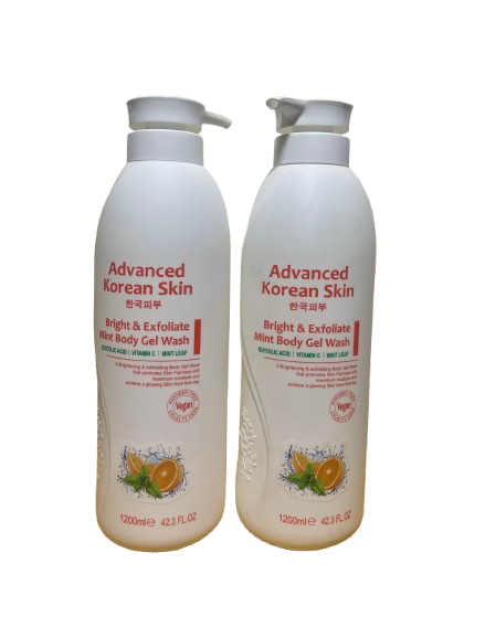 Advanced Korean Skin Glycolic Exfoliating and Mint Body Gel Wash